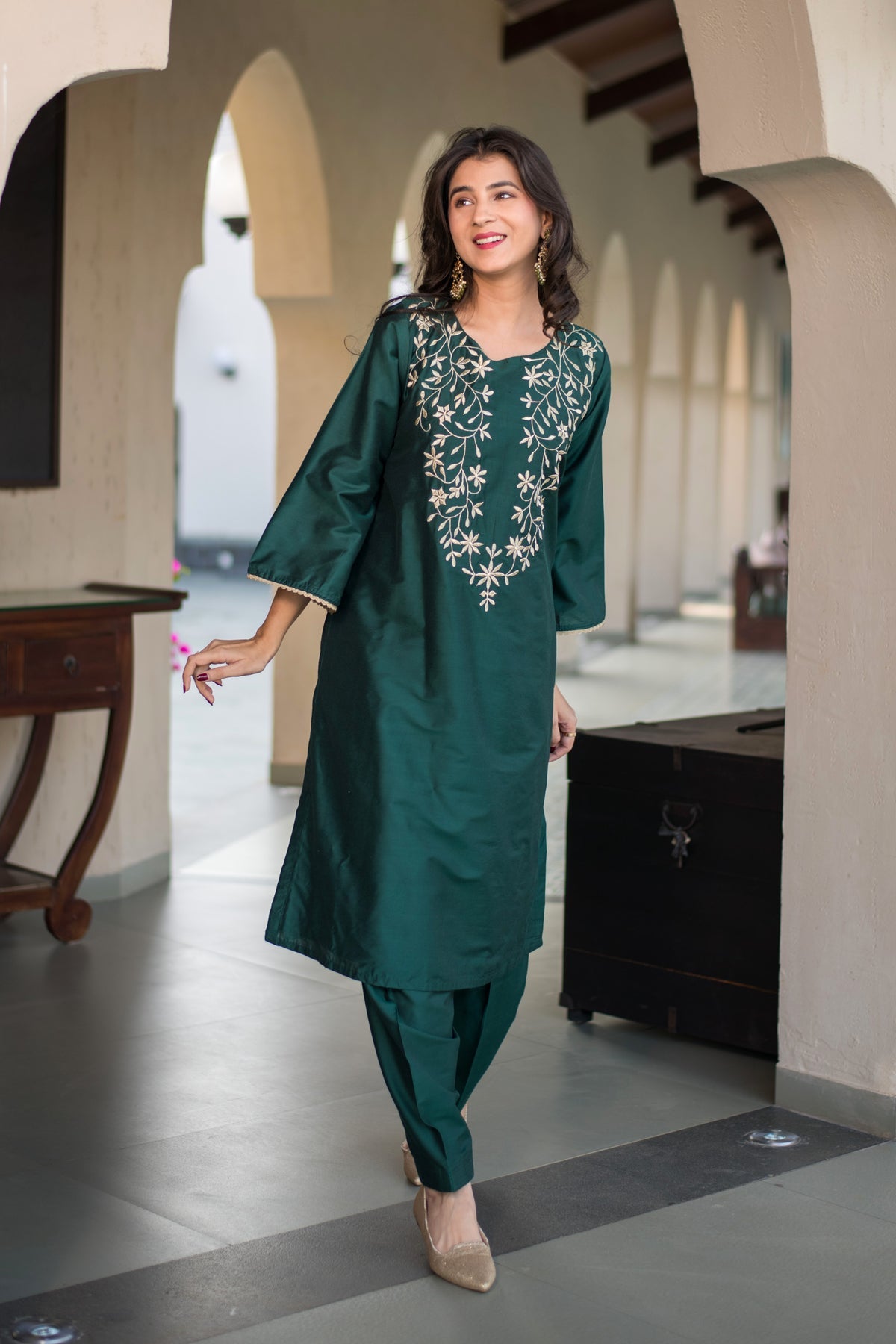 Combo of Velvet Dark Olive Kurta Set