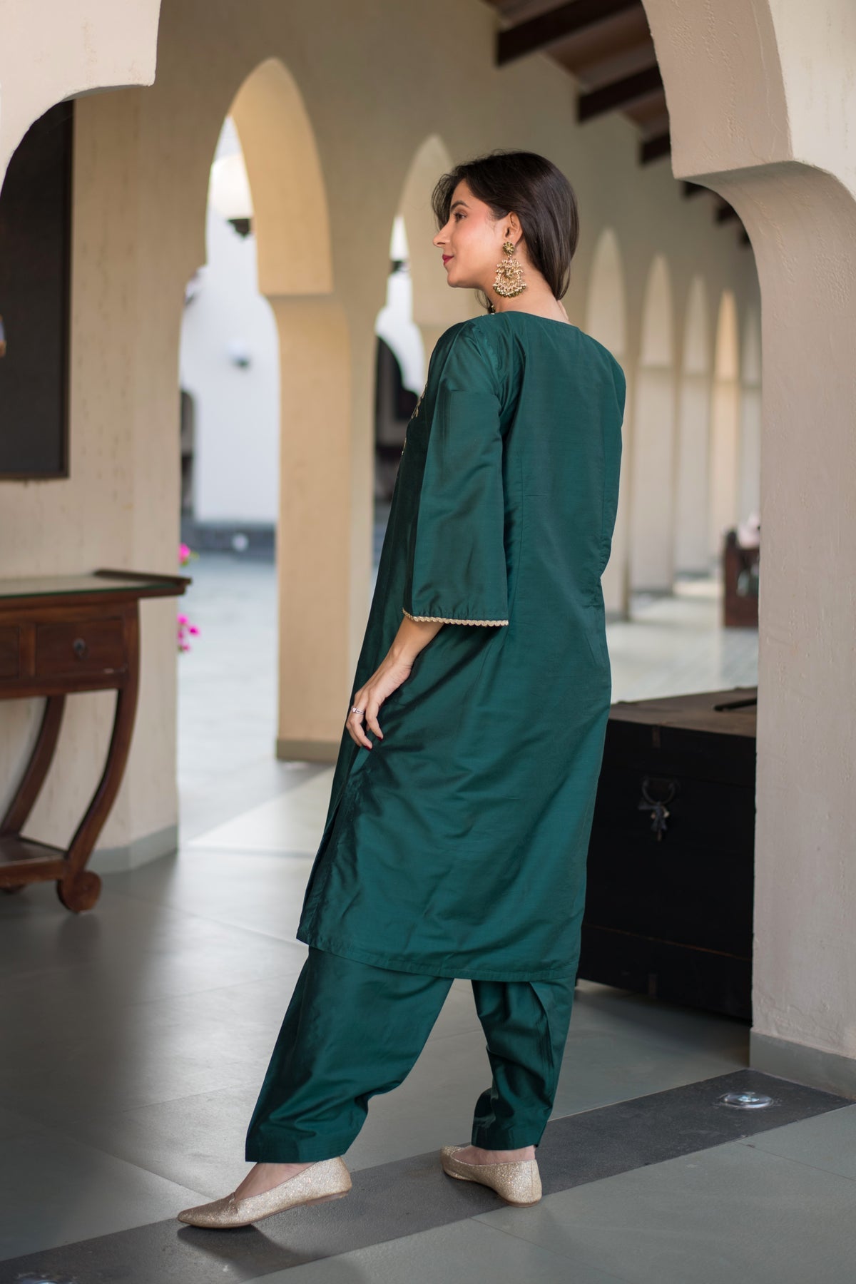 Combo of Velvet Dark Olive Kurta Set